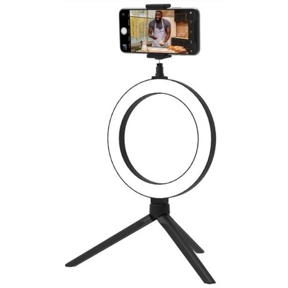 Tzumi ONAIR 8" LED Ring Light with Tripod Stand & Phone Holder - Picture 2 of 7